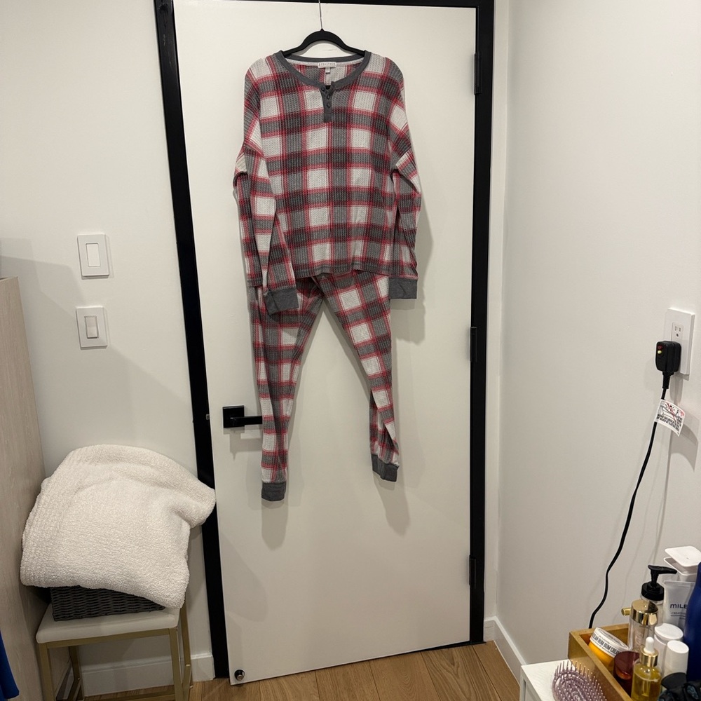 P.J. Salvage Gray and Red Knit Pajamas